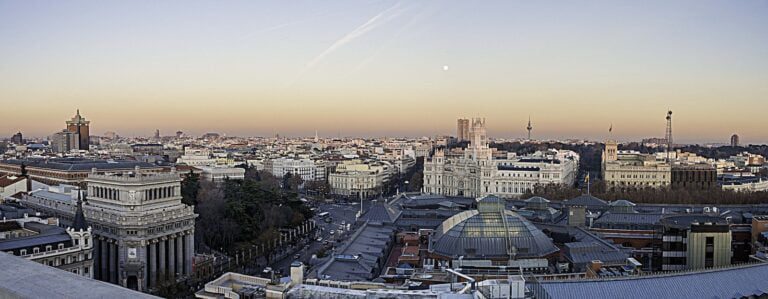 View of Madrid during sunset