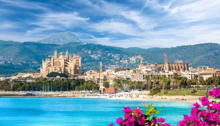 scene of the beautiful beach of mallorca spain