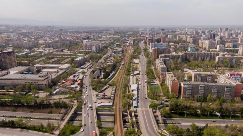 Aerial view of Bishkek city Kyrgyzstan