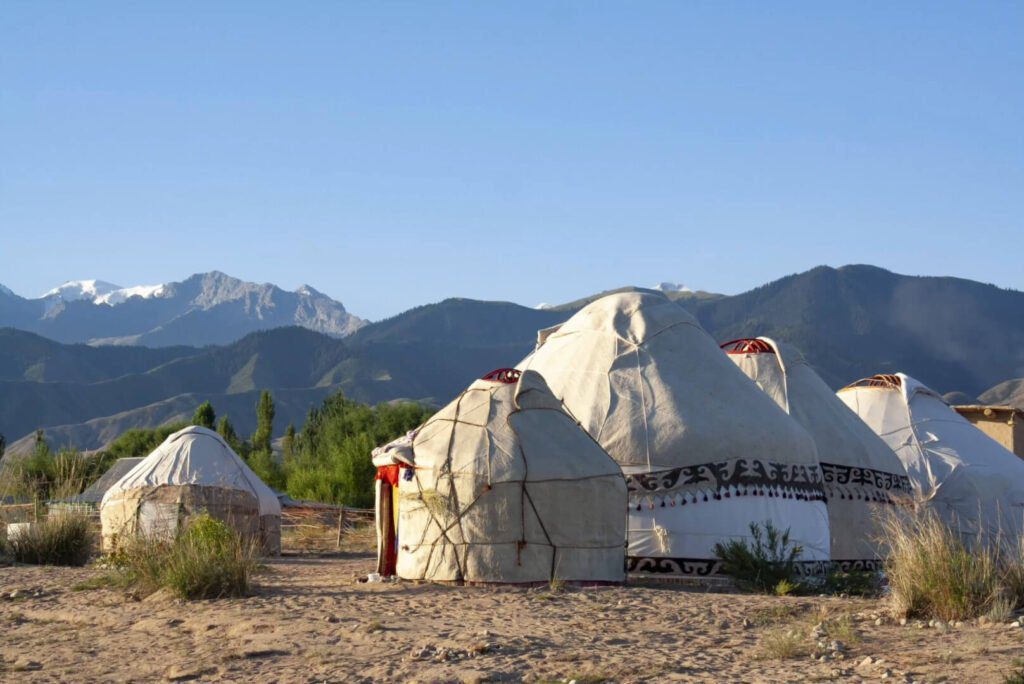 Kyrgyz yurt in the middle of the mountains