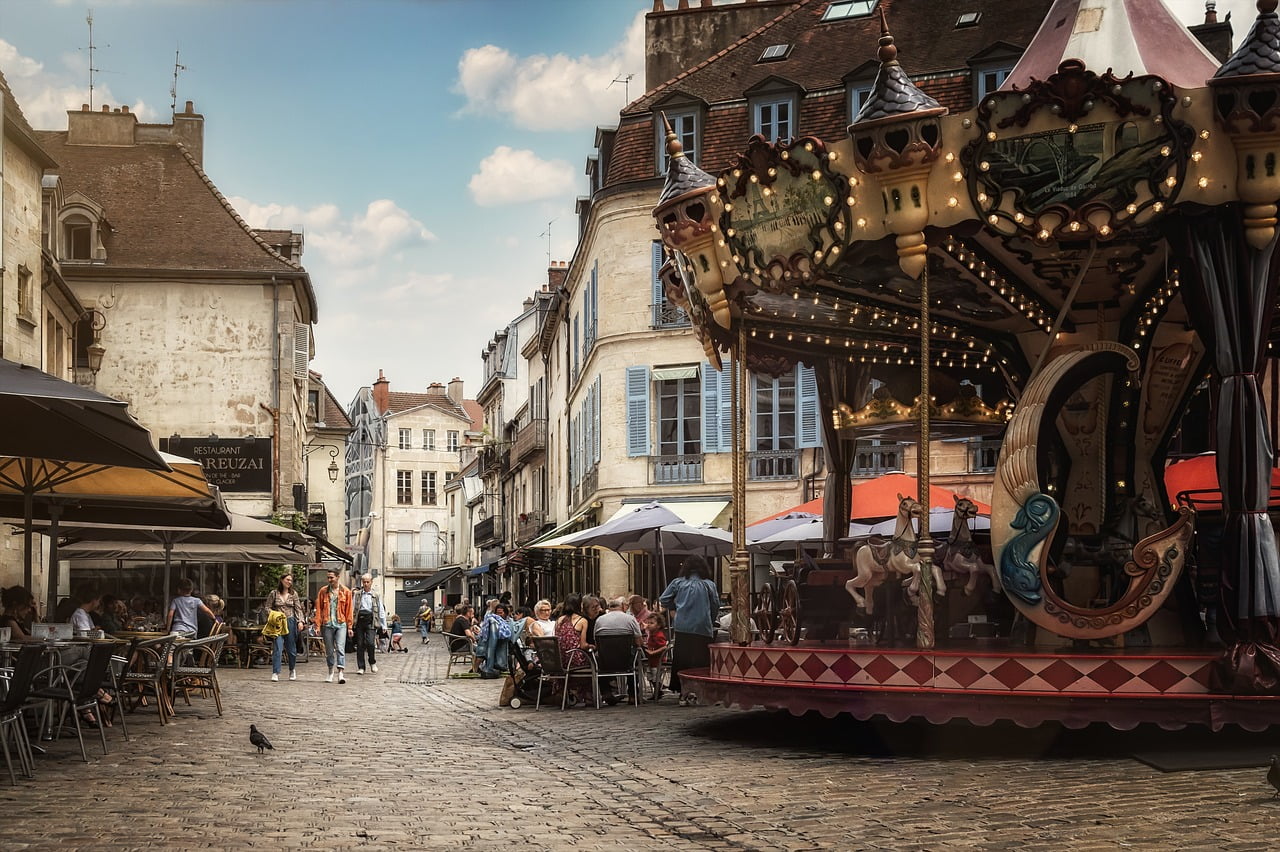 carousel, old town, urban