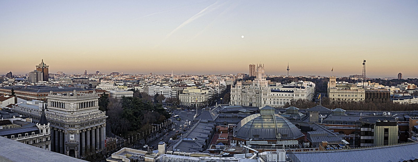 View of Madrid during sunset