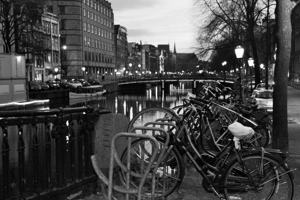 Amsterdam bikes and canal